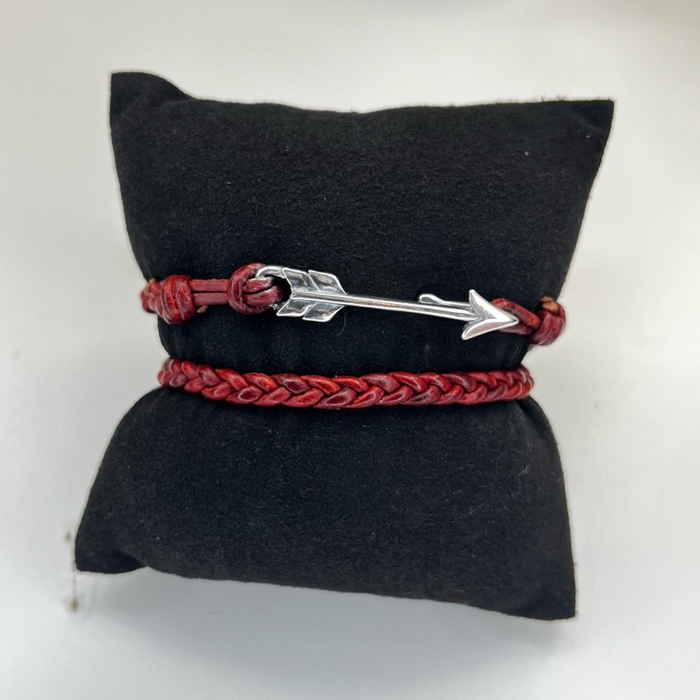 James Avery Soaring Arrow‎ Red Leather Bracelet Retired